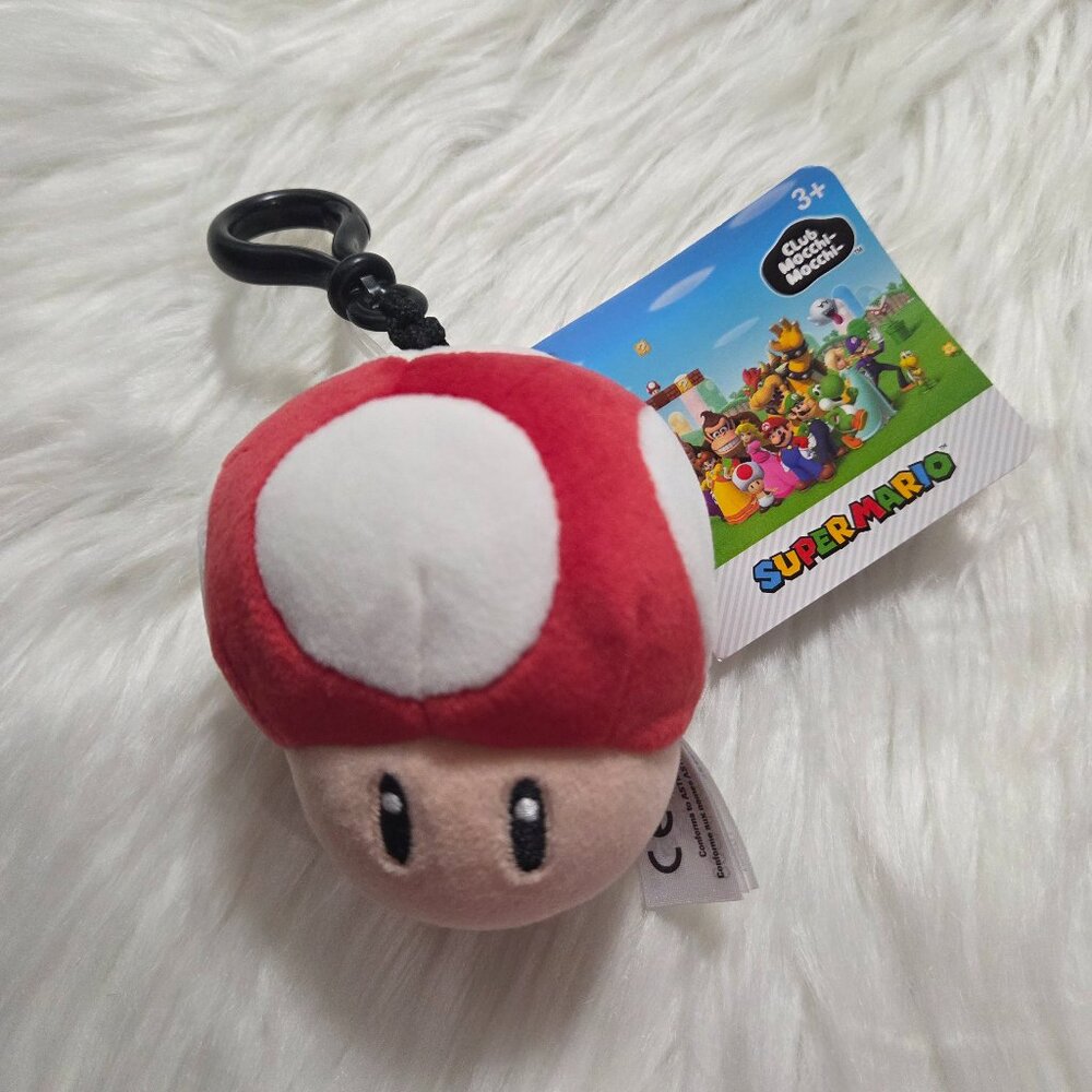 Super Mario Toad Mushroom Plush Keychain
